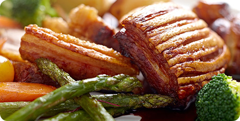 Photo: roast pork and vegetables